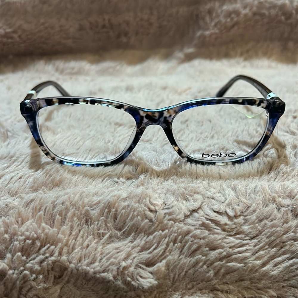 BEBE BB5145 500 Plum Floral Womens Rectangle Full Rim Eyeglasses 53-17-1…